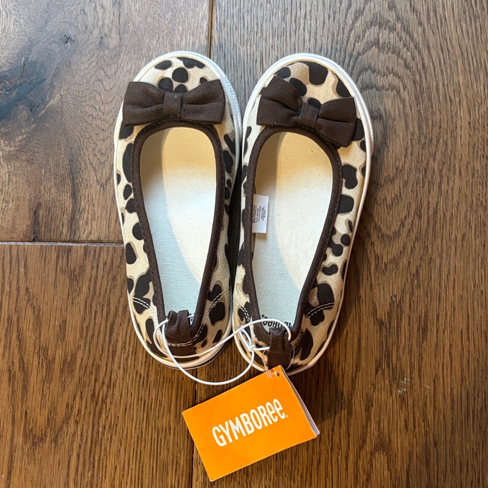 Gymboree Girls' Cream and Brown Leopard Bow Flats! 🥿